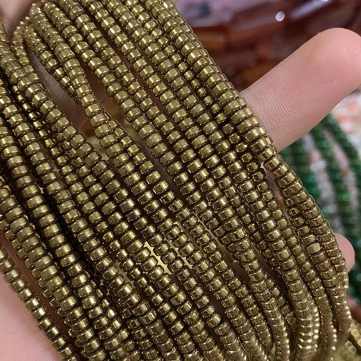 3条3mm金色隔片黑胆石