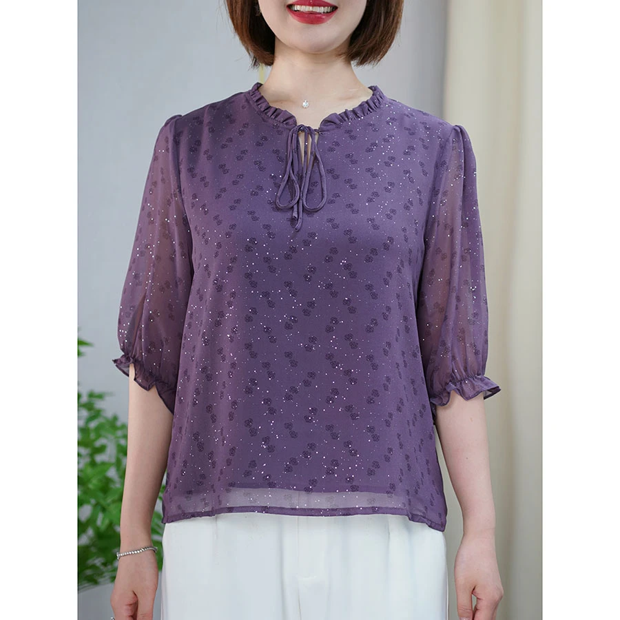 显瘦宽松型洋气上衣高级感遮肉衬衫百搭小衫胖mm大码女装夏季新款