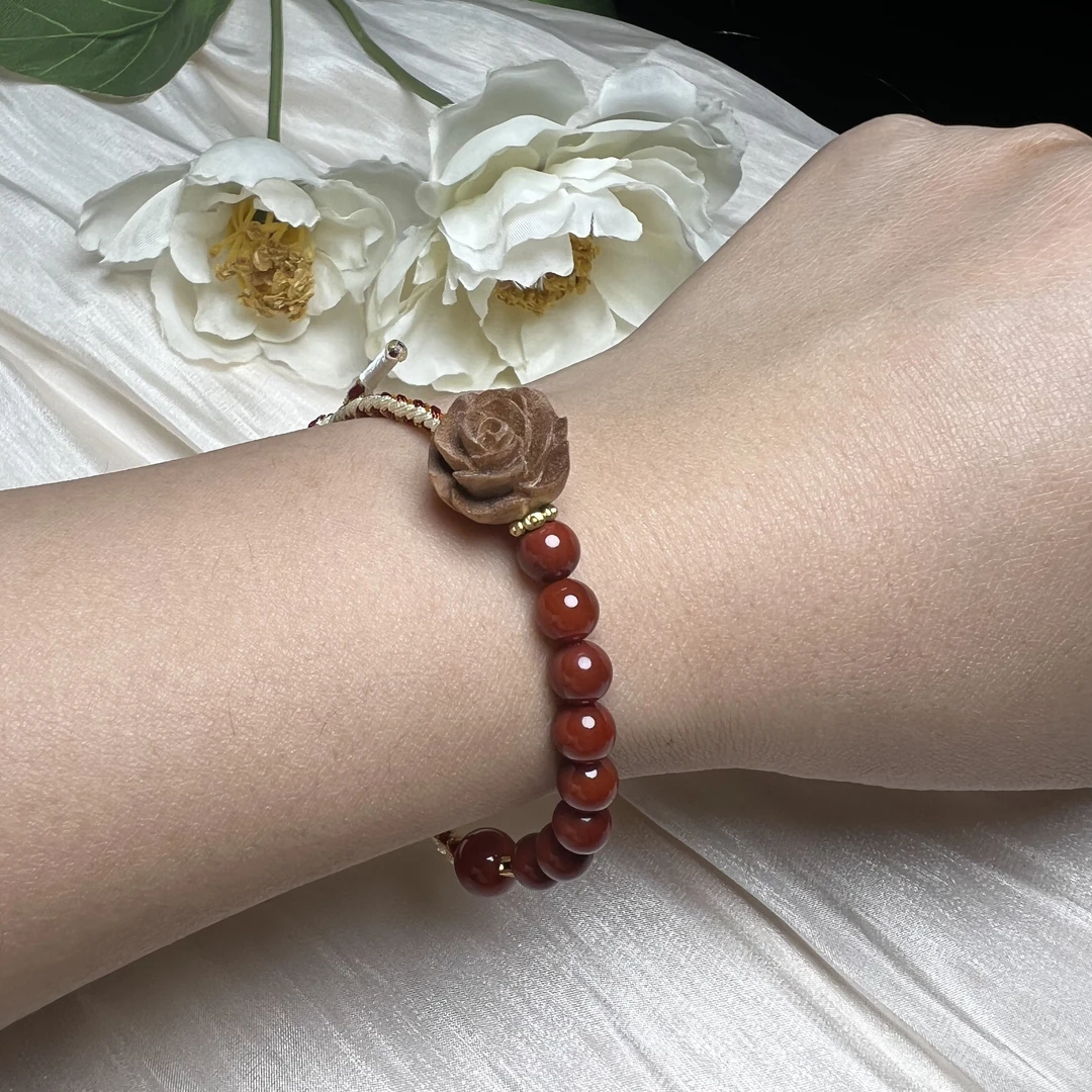 【檀诚相见】老山檀香雕刻有钱花手工编绳DIY设计