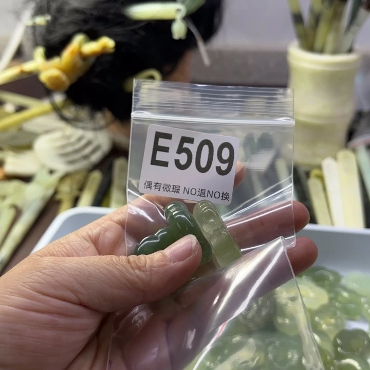 蛇纹石玉发饰合金冷***夜