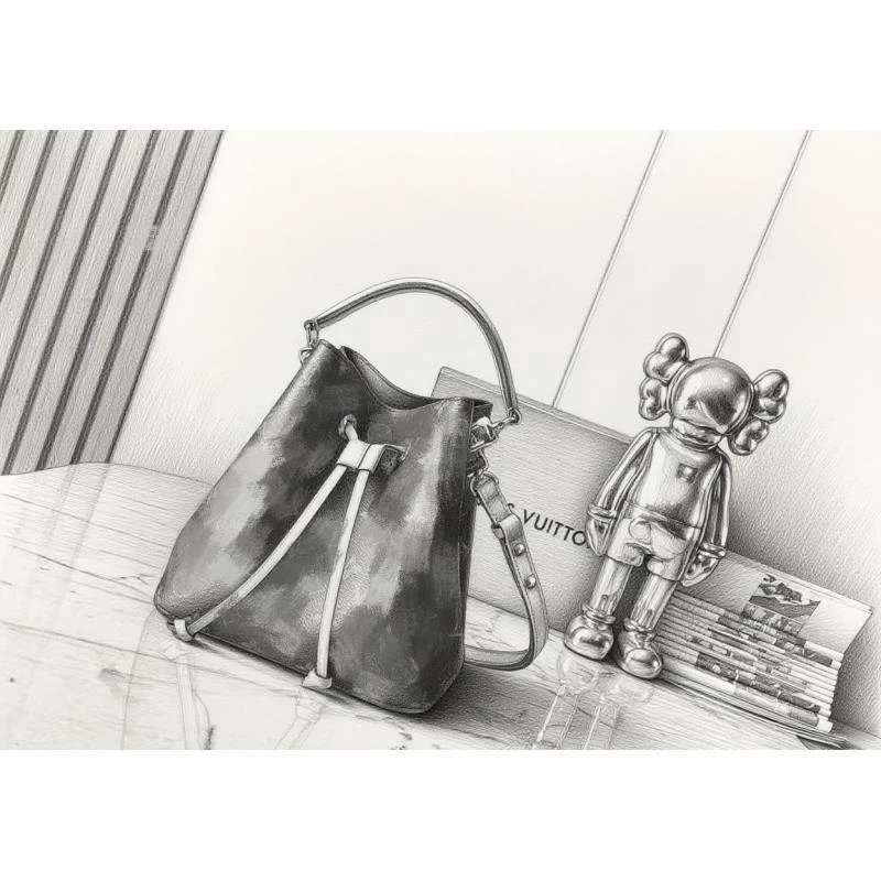 Neonoe香槟桶  气质百搭  老花水桶包腋下单肩斜挎包