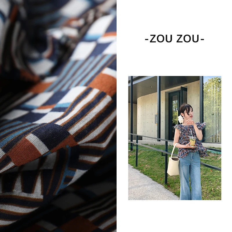 【蒙德里安】邹邹小个子法式碎花小衫女夏日设计感艺术荷叶边衬衫