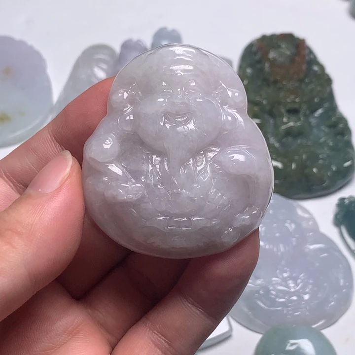 翡翠未镶嵌颈饰财爷63