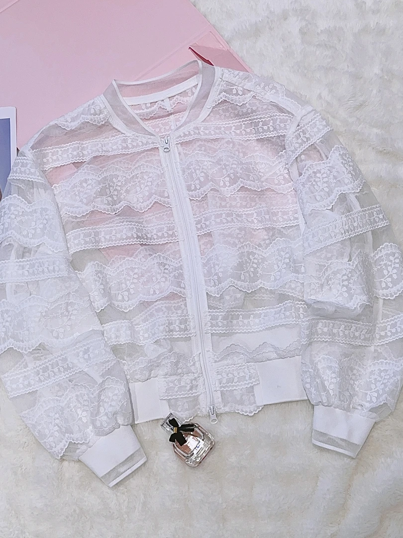 琳心丨夏季新款时尚气质镂空蕾丝夹克外套 LQ5103