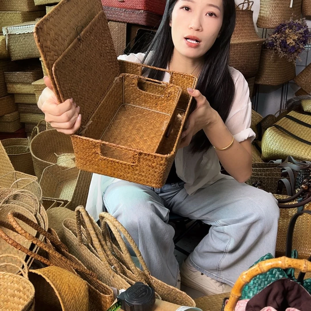 编织带草编包/草编收纳盒微瑕疵