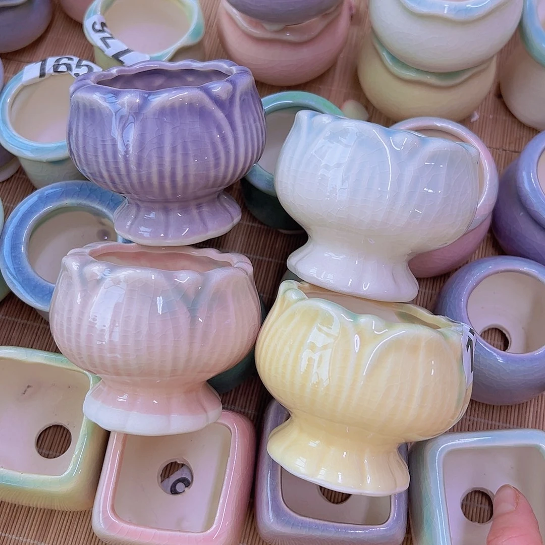 红陶陶瓷花盆当场满12包邮