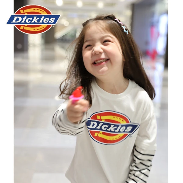 Dickies儿童春夏季百搭字母长袖T恤女童时尚撞色圆领251K30LSD64
