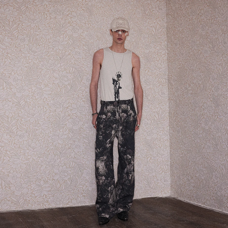 RICHILL MELANCHOLY 25SS 库拉印花合身螺纹弹力背心打底汗衫