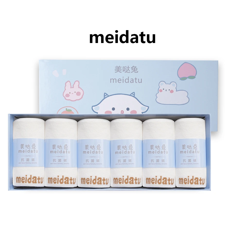 美哒兔定制抗菌防臭透气吸汗中筒袜W069