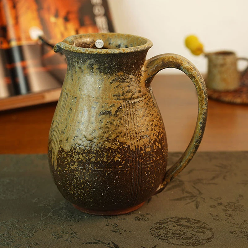 禾先集物 日本备前烧匠人安田龙彦作品 公道凉水壶茶道零配1770