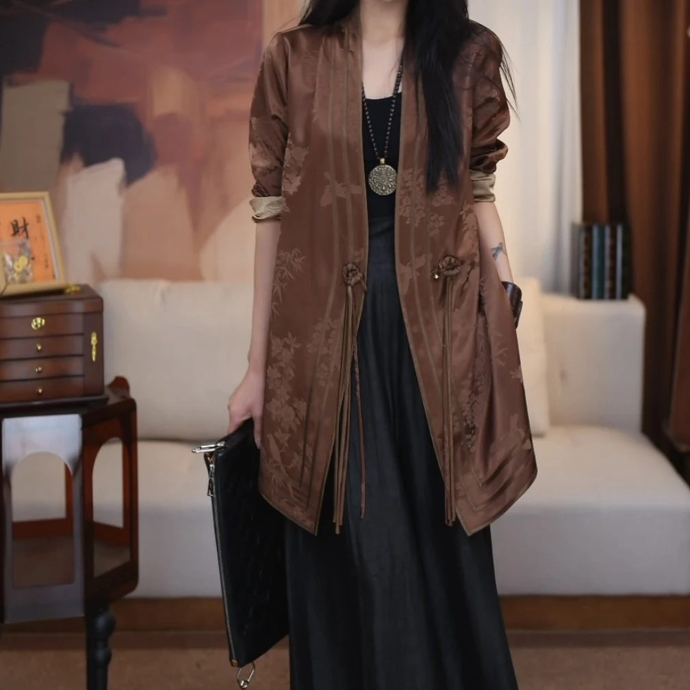 【泽羽】新中式复古百搭气质原创提花显瘦立提时尚减龄短款外套