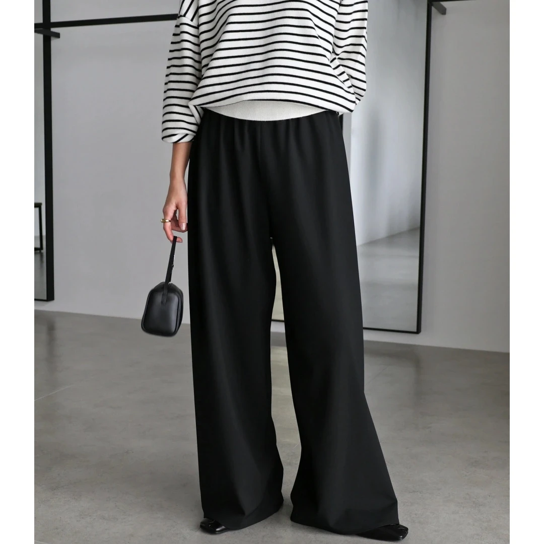 【六哥家】春季新款 E 轻奢流行加宽加大百搭休闲阔腿裤子西装裤