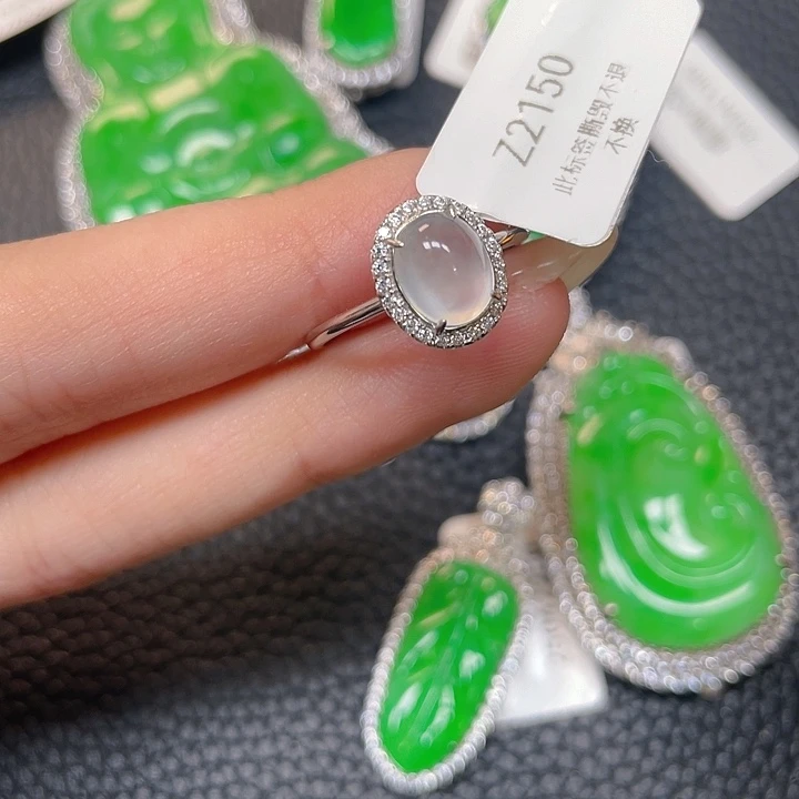 翡翠银S925镶嵌吊坠(不含链)