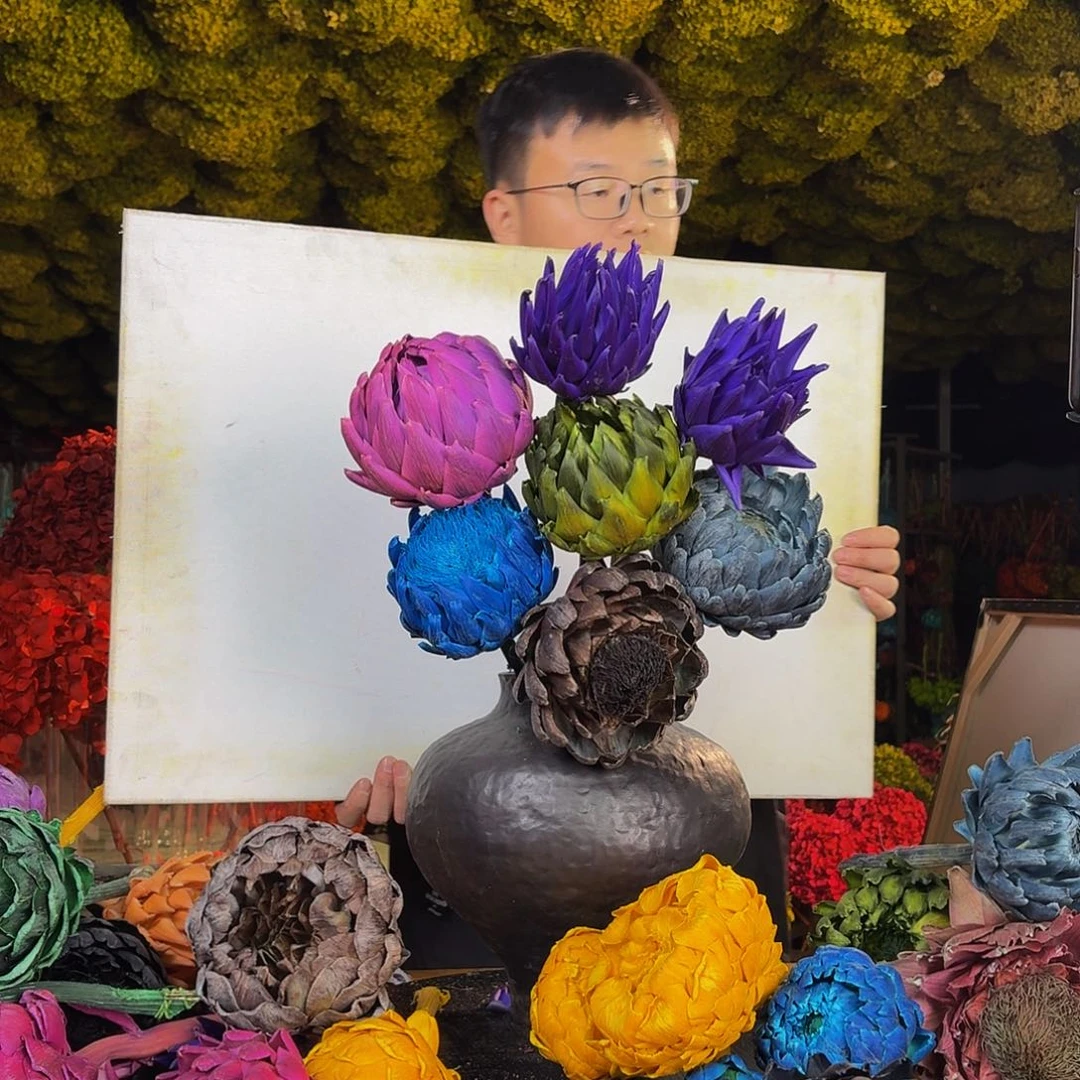 完全开放172混色洋蓟7枝