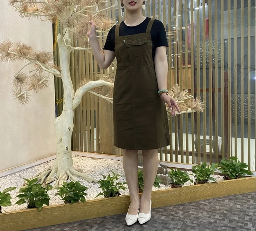 夏季休闲假两件连衣裙洋气显瘦拼接牛仔背带中长款裙子2025短袖裙