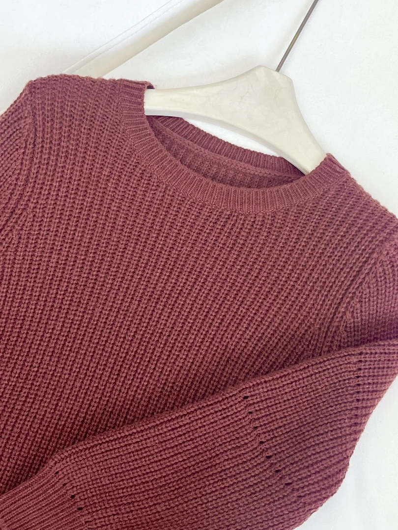 125-女款宽松型纯色毛针织衫-W81703088