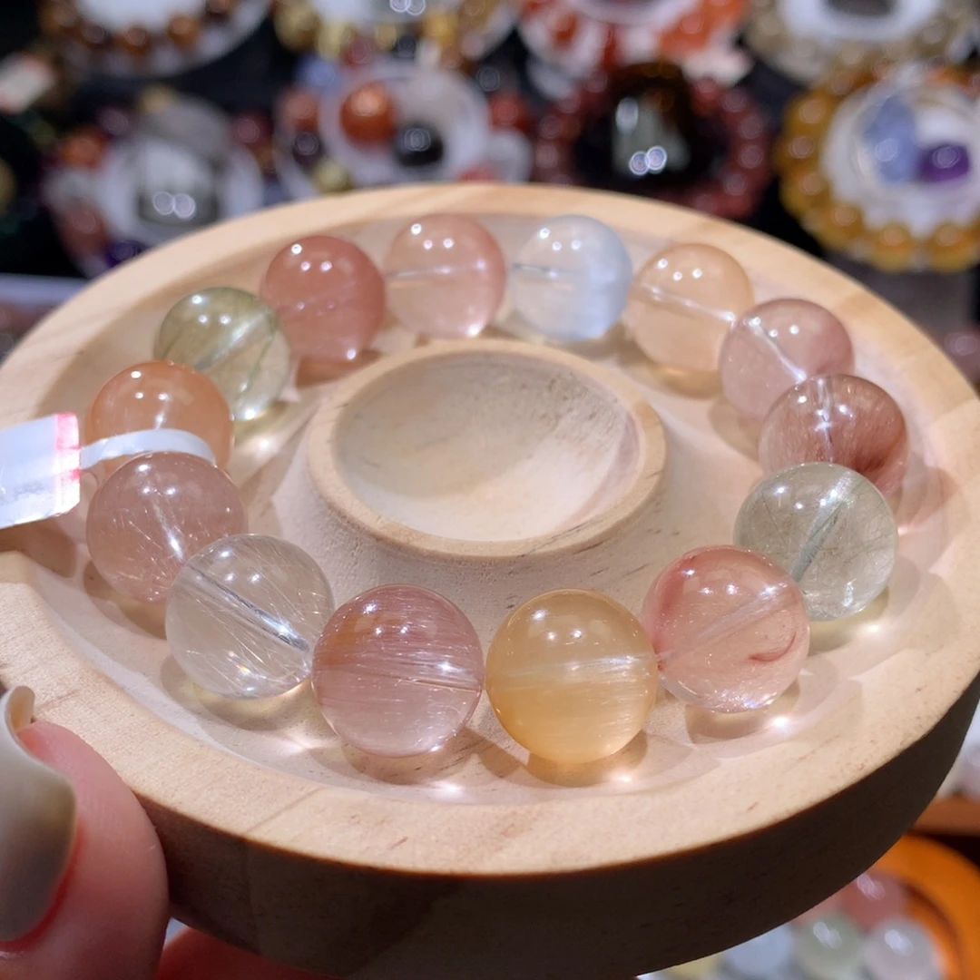 水晶未镶嵌手链拉丝彩兔毛手链13