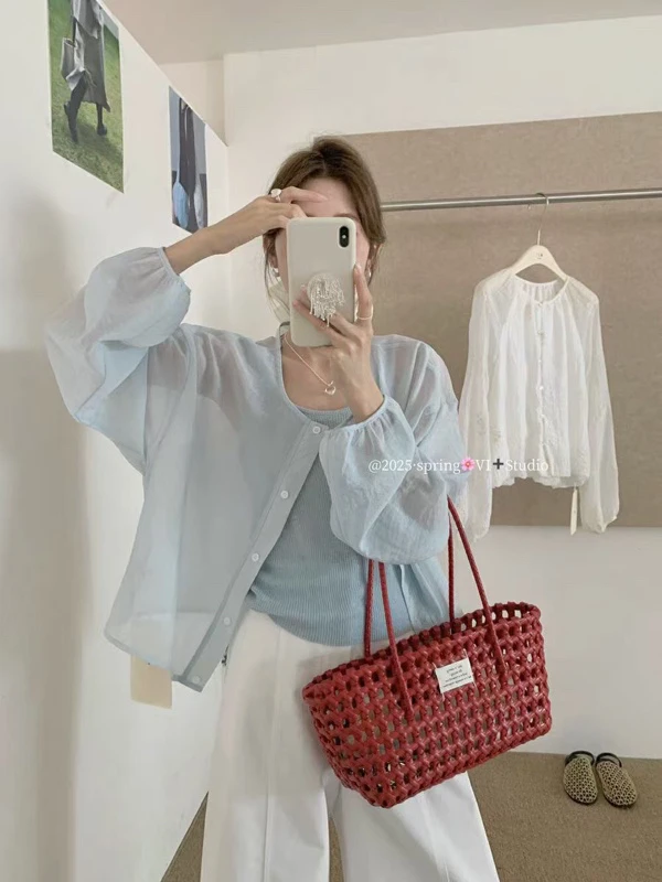 【扣号99-159】韩系夏款休闲长袖衬衫显瘦百搭宽松