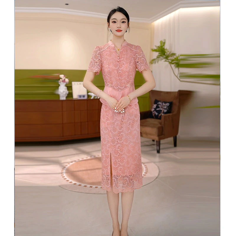 JG-25289新款2025年夏季时尚气质优雅显瘦假两件连衣裙 M-4XL