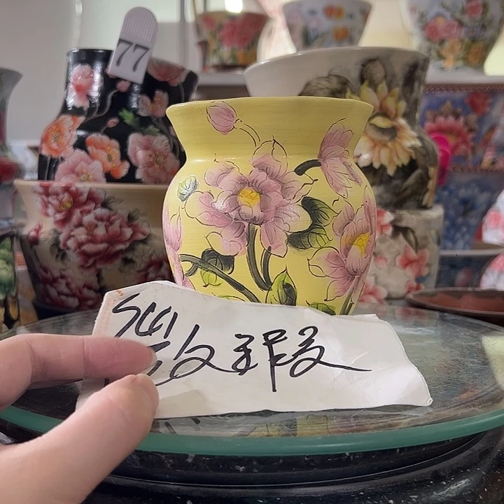 景德镇幸运花盆手绘韩式花盆