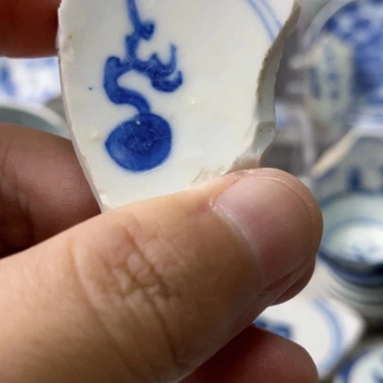 瓷片现代瓷器青花瓷片