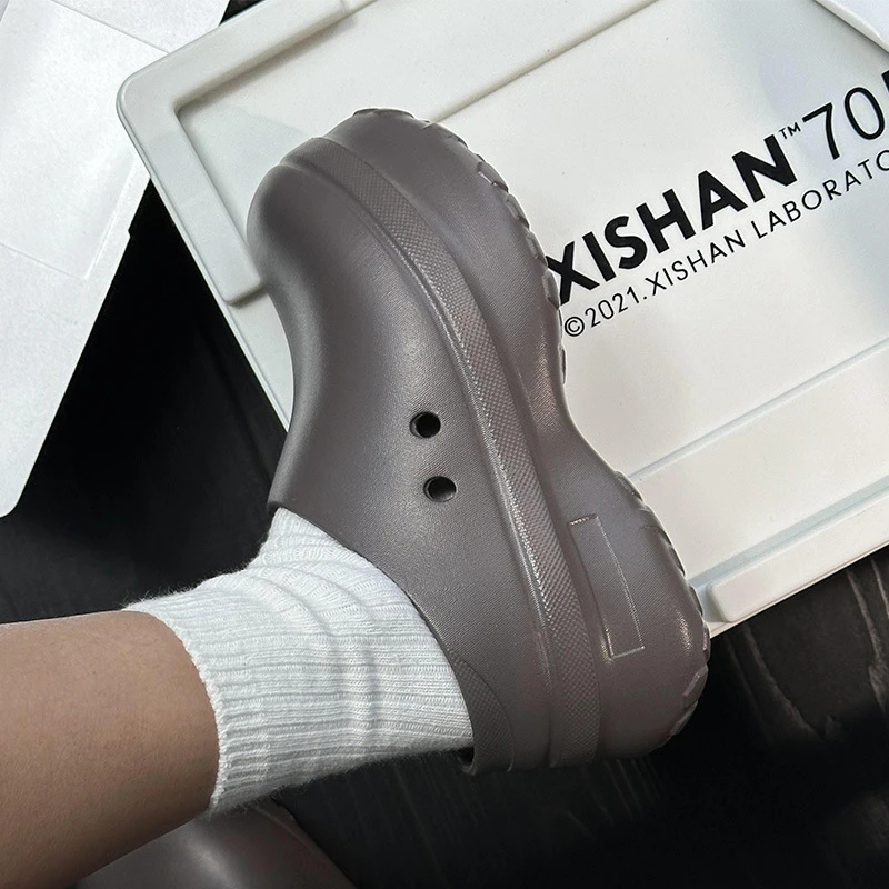 9729四季春秋新品百搭时尚厚底包头居家外穿情侣款+湖蓝鞋盒包装