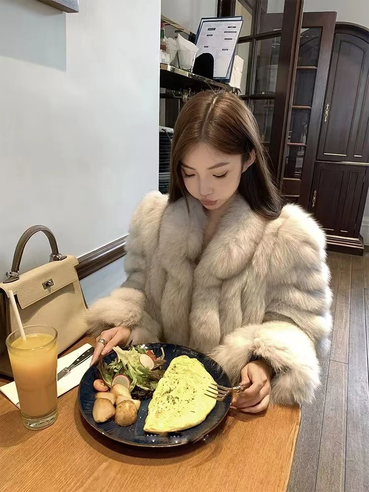 【叛逆甜心】双压线设计师狐狸毛外套