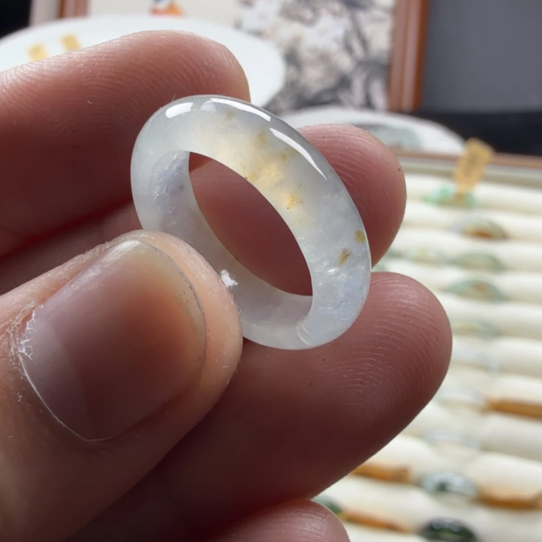 翡翠未镶嵌戒指冰洒金12