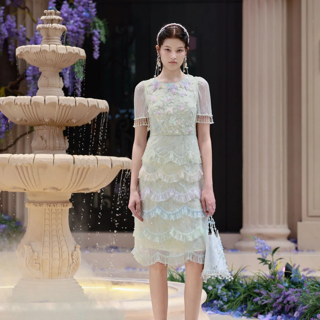 【ME专属】Marie Elie【星河垂露】秀款重工钉珠连衣裙EAF21M01449