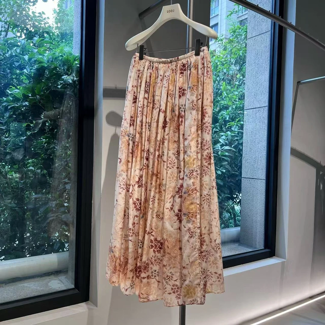 高端丝棉印花半裙