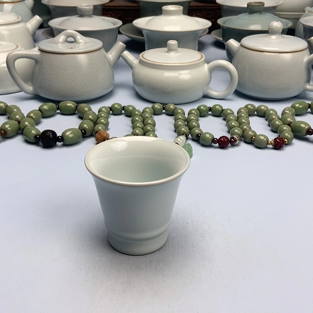杯月白釉闻香杯原矿原釉原产地