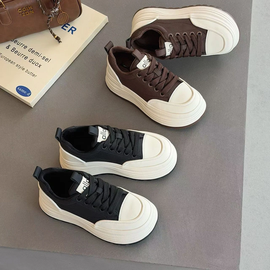 姬纯希慕纯羽品牌加绒厚底小白鞋板鞋秋冬新款增高舒适百搭潮流鞋