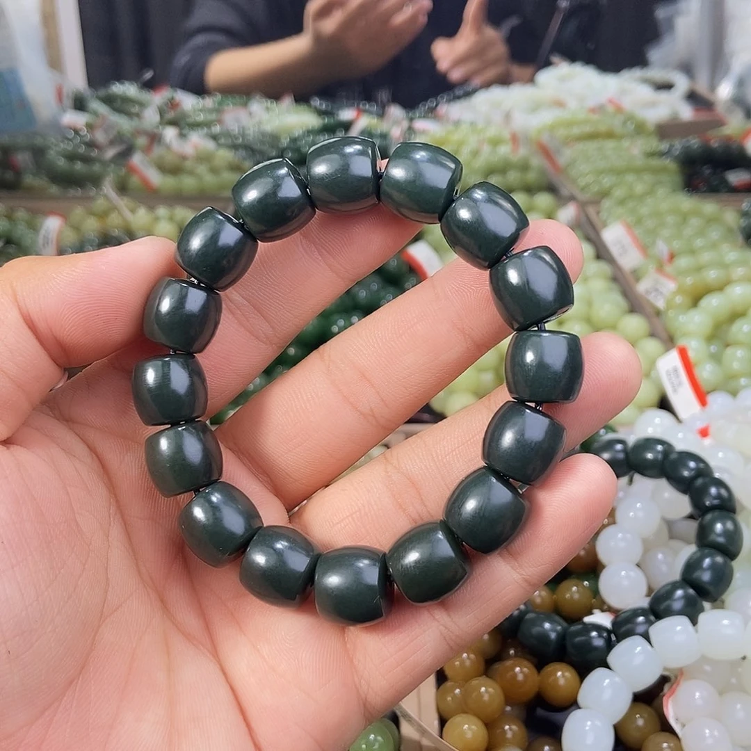 和田玉未镶嵌手串天然卡14且末料沙枣青多样性拍一发一