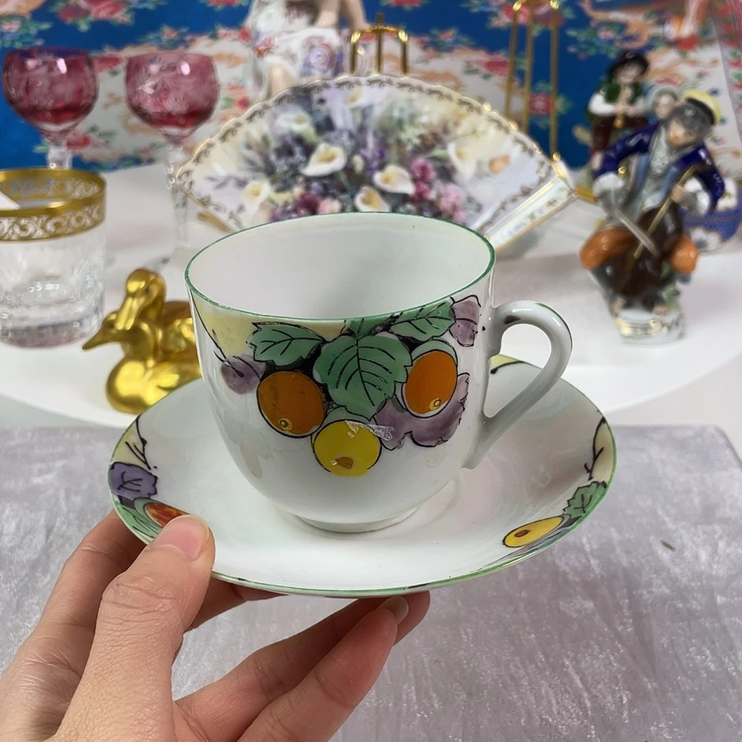 瓷片欧瓷咖啡杯水晶杯摆件