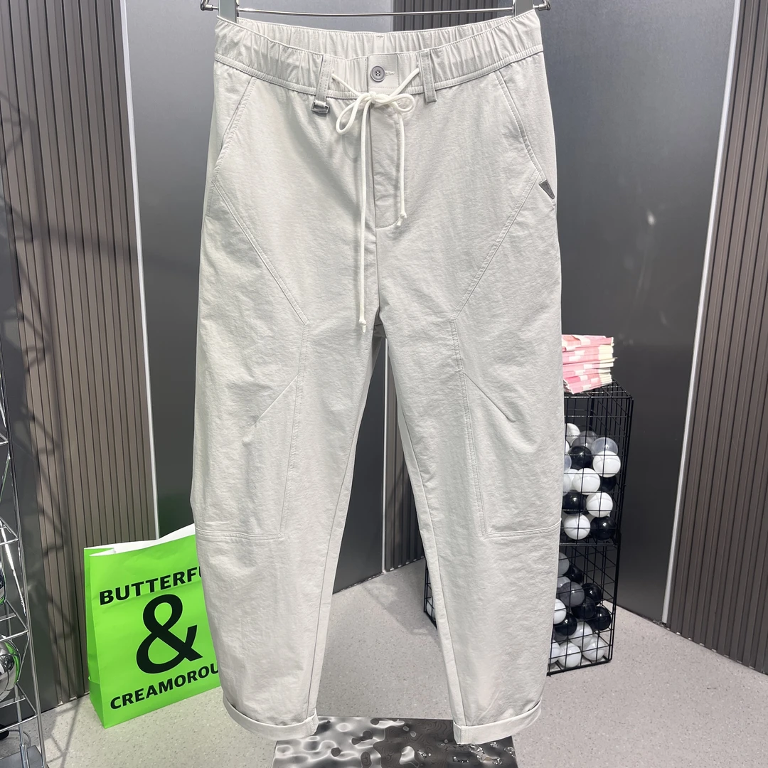 薄款百搭休闲裤潮流透气宽松夏季速干弯刀裤修身潮时尚哈伦裤