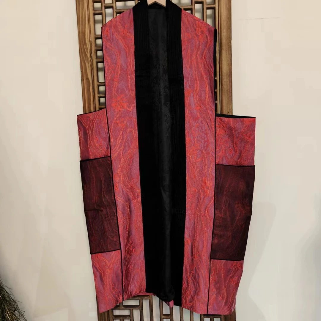 凤徕兮私人定制玫红色风琴边开衫长马甲 （SM4618）