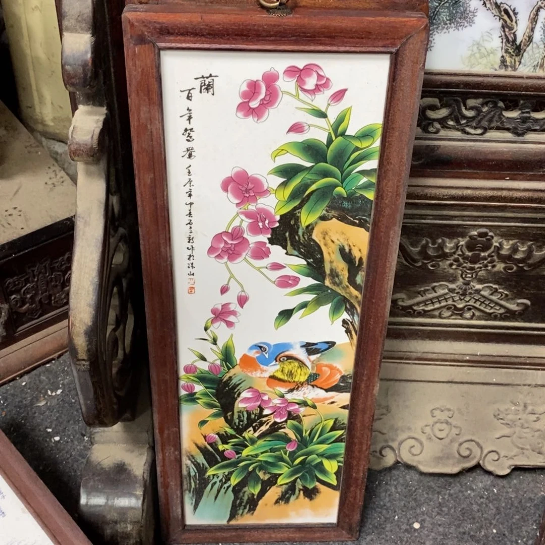 瓷片55*21 景德镇瓷板画柴窑烧制