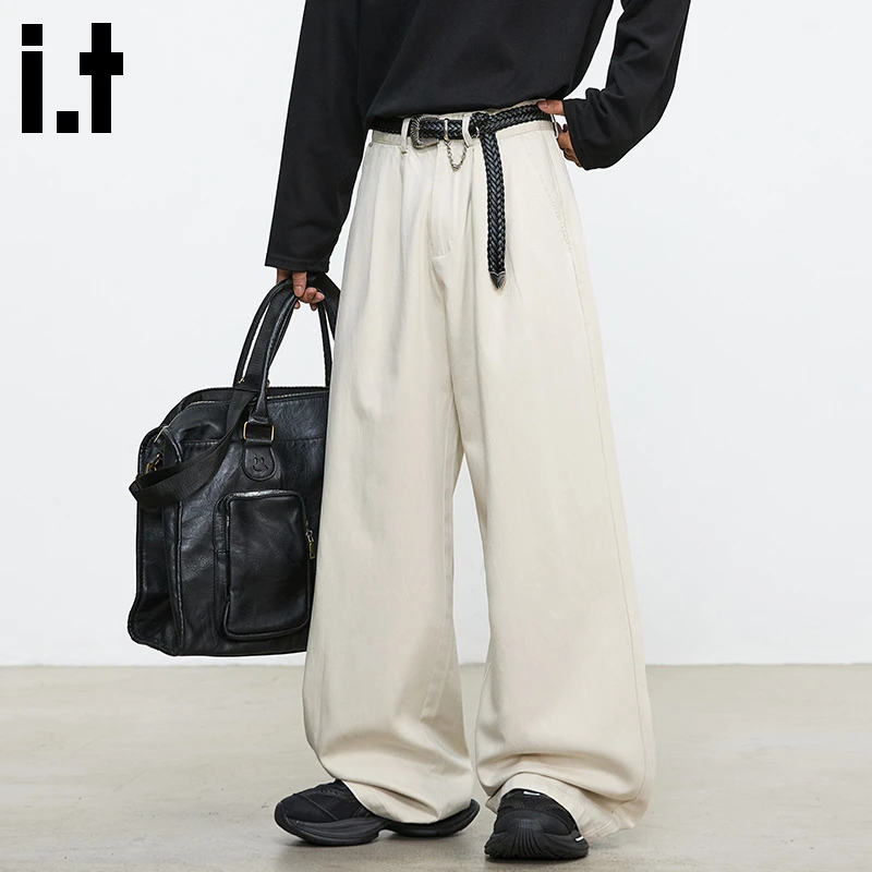 i.t:CHOCOOLATE垂感百搭西裤男士2025秋冬季新款阔腿直筒休闲长裤