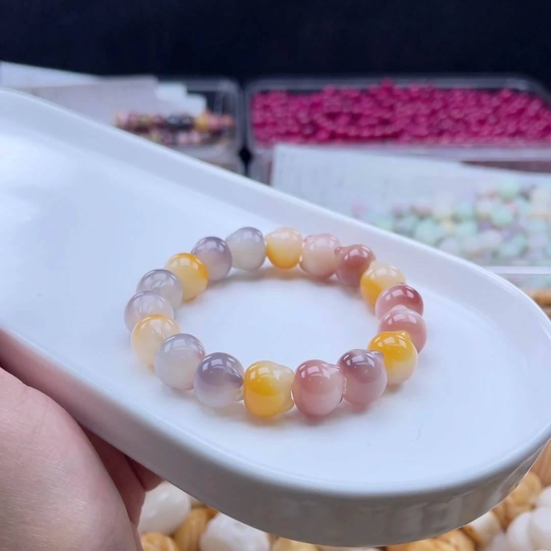 白玉菩提吊坠a13.5mm20颗。荔枝冻 玻璃底