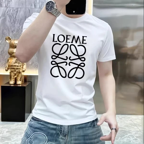 潮牌轻奢夏季字母男士短袖t恤印花时尚百搭休百搭流行圆领痞帅