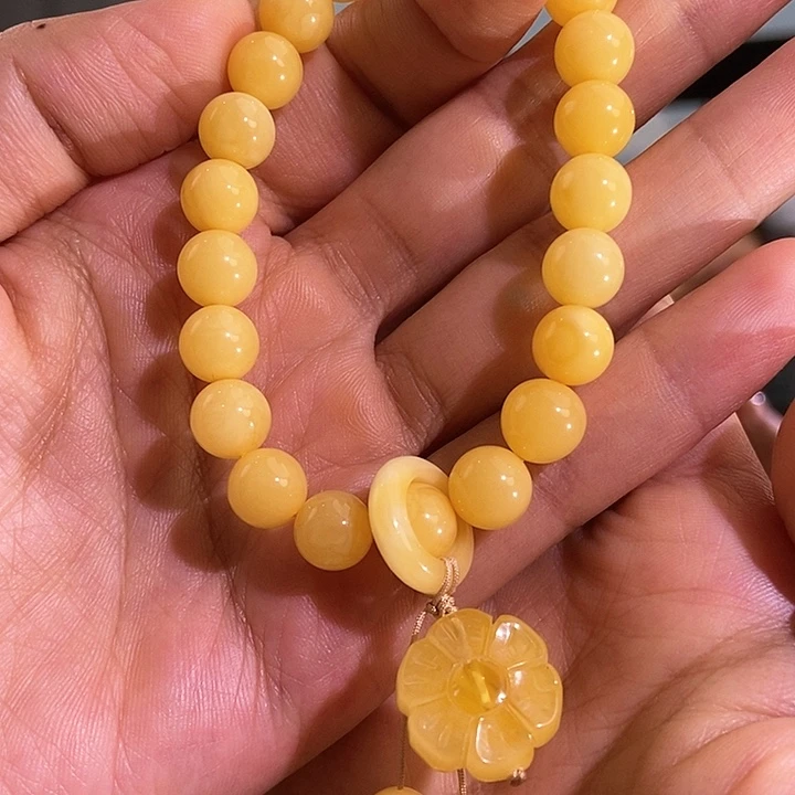 琥珀颈饰未镶嵌蜜蜡手串