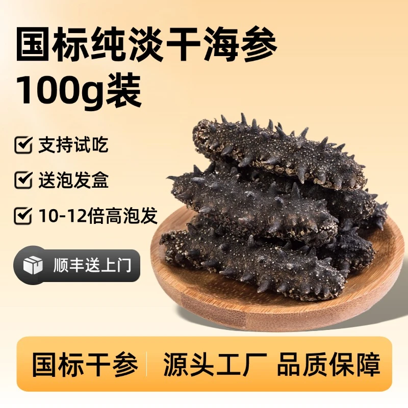 【100g体验装】正宗大连辽刺参国标淡干海参纯淡干刺参干货滋补营养