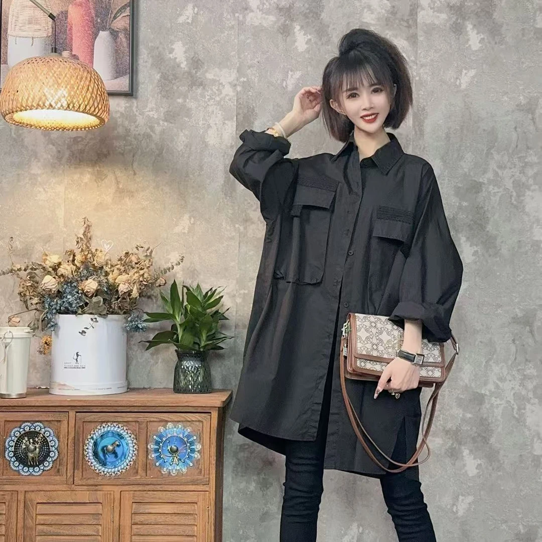 【沐木流浪记】（纯欲）宽松慵懒蕾丝设计薄款休闲洋气女衬衫Z 7