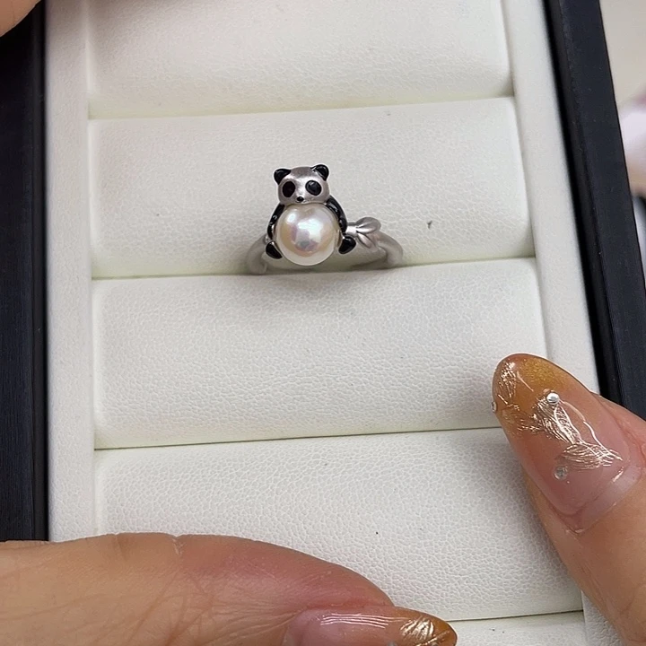 银S925镶嵌戒指海水珍珠