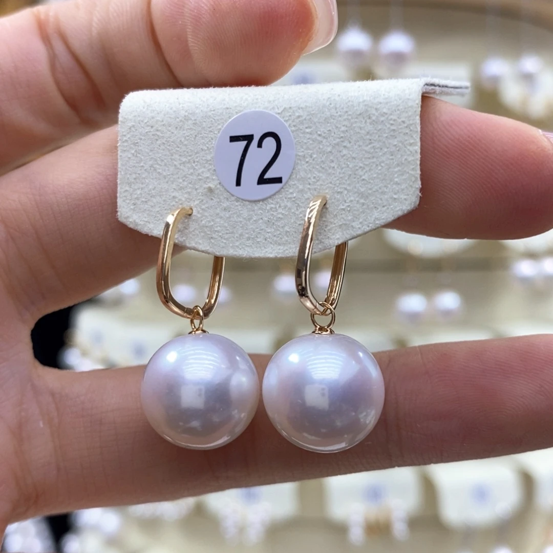 淡水珍珠耳饰18K金镶嵌