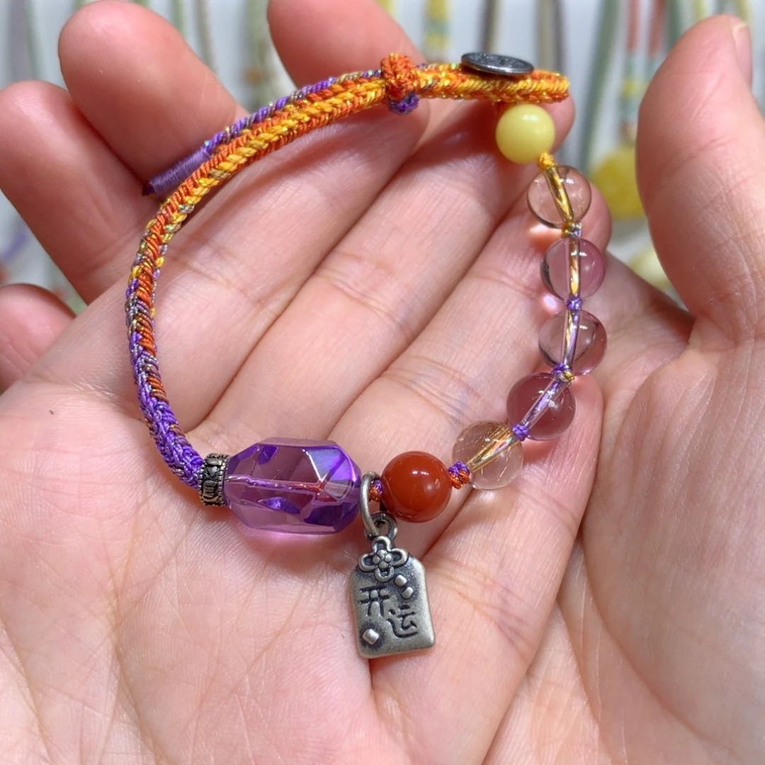 水晶手链银S925镶嵌特价