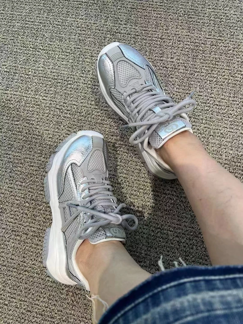 深呼吸女鞋新款复古老爹鞋休闲鞋时尚百搭系带透气潮流ax12280