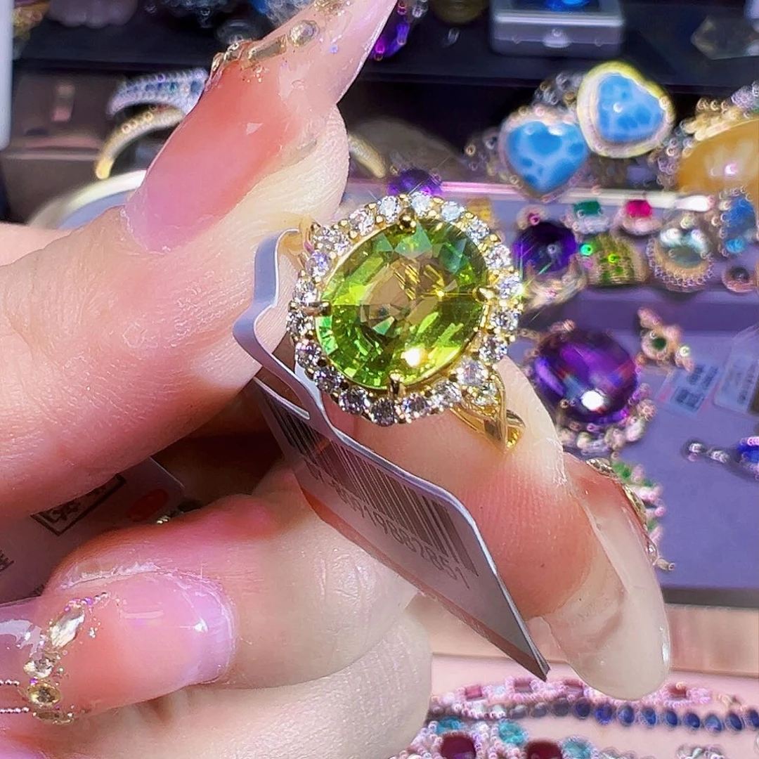 碧玺天然银S925镶嵌碧玺