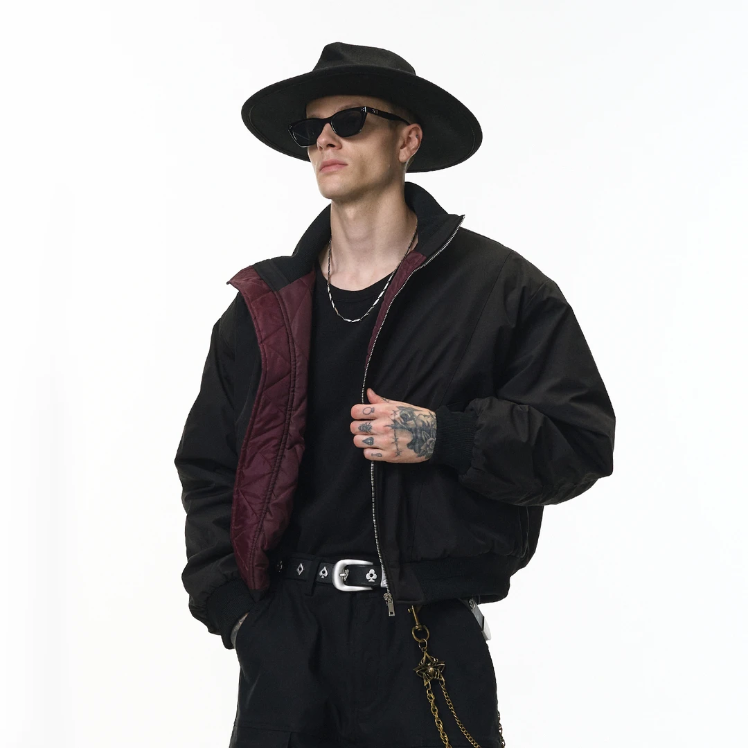 立领飞行夹克2025冬季新品Cleanfit解构剪裁立领棉服棉衣秋冬外套