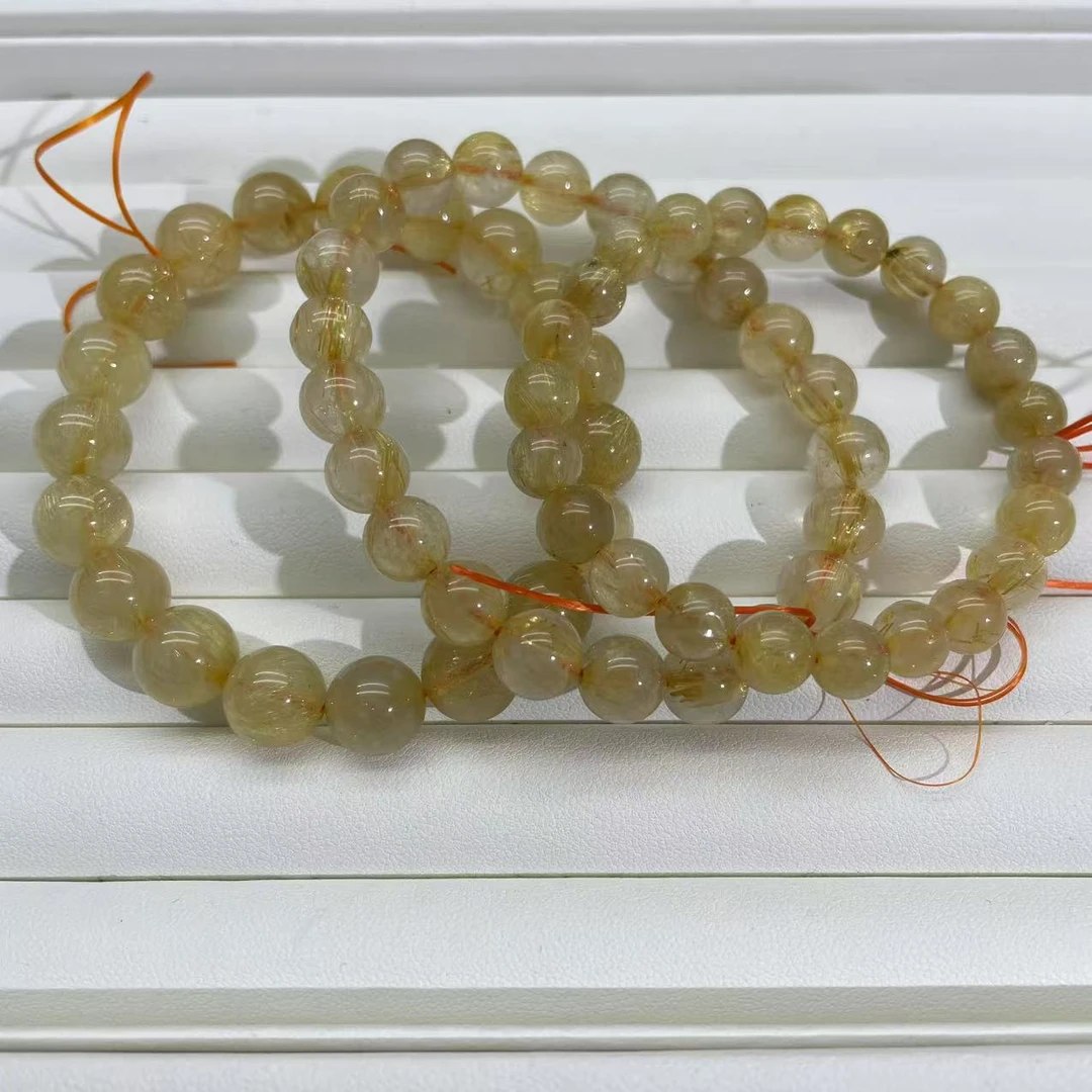 【小梅哥】纯天然金发晶手链多样性发其一